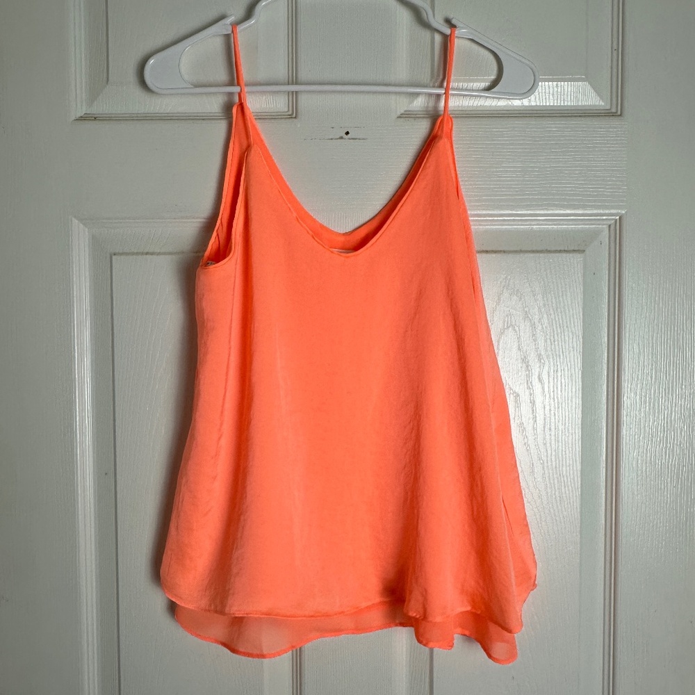 ! Mine Neon Orange Y2K 2012 Summer Vacation Lightweight Flow Tank Top Women S